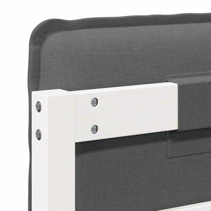 Testiera imbottita Bianco e grigio chiaro 120 cm Pino massello