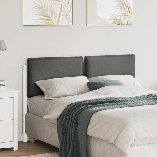 Testiera imbottita Bianco e grigio chiaro 120 cm Pino massello