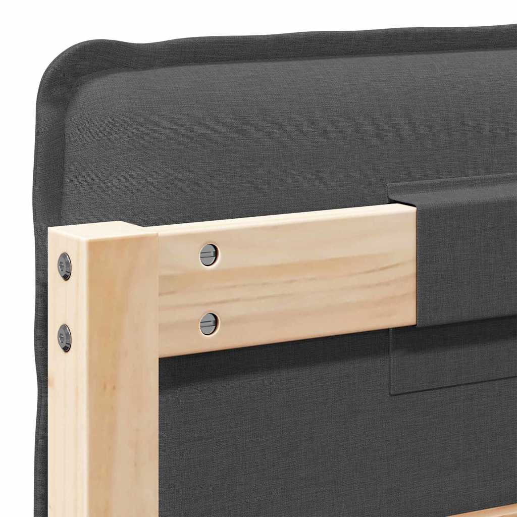 Testiera imbottita Grigio Naturale e Scuro 100 cm Pino massello