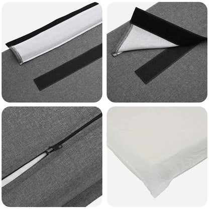 Testiera imbottita Bianco e grigio chiaro 100 cm Pino massello