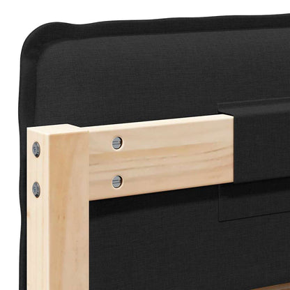 Testiera imbottita Naturale e Nero 90 cm Pino massello