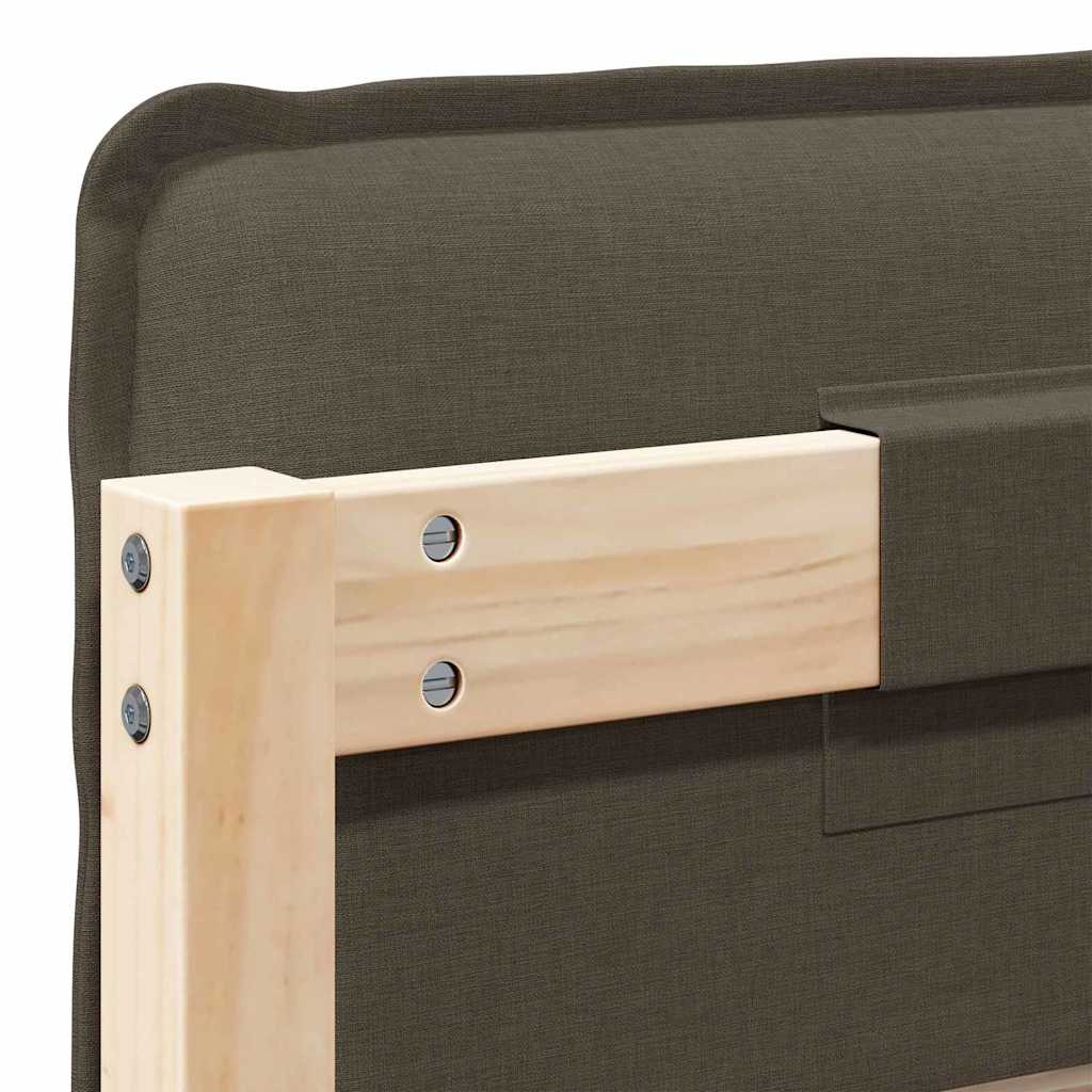 Testiera imbottita Grigio Naturale e Chiaro 90 cm Pino massello