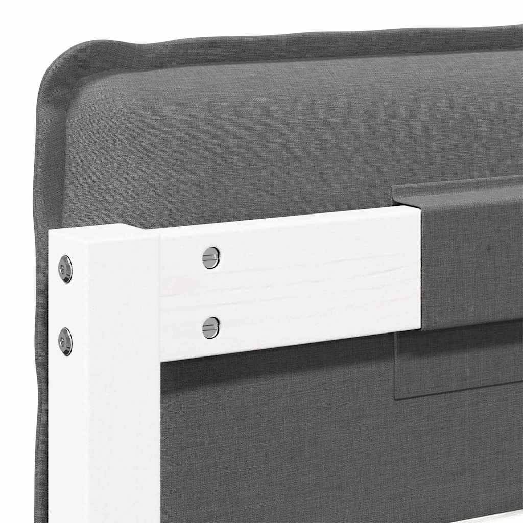 Testiera imbottita Bianco e grigio chiaro 90 cm Pino massello | homemem39