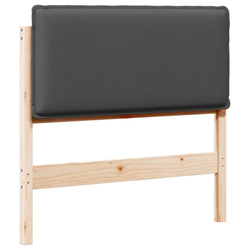 Testiera imbottita Grigio Naturale e Scuro 80 cm Pino massello