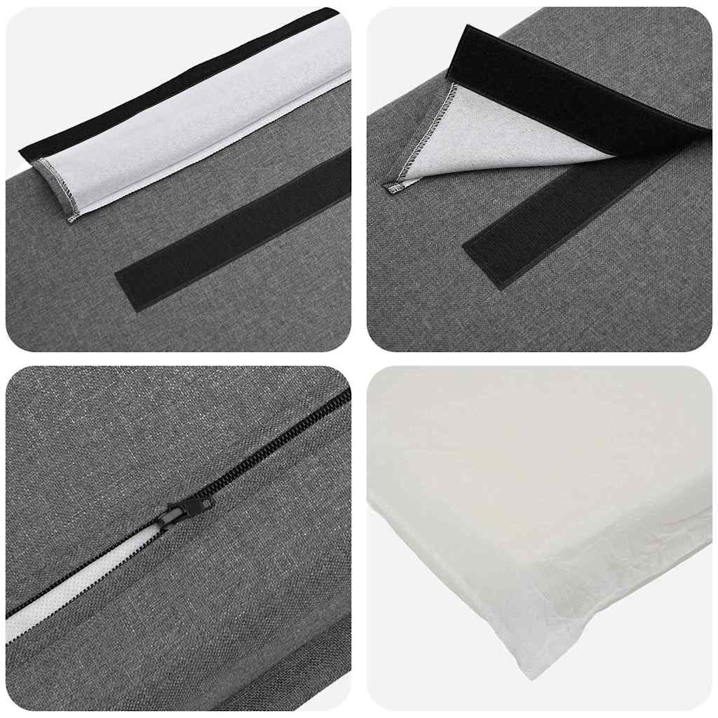 Testiera imbottita Bianco e grigio chiaro 80 cm Pino massello