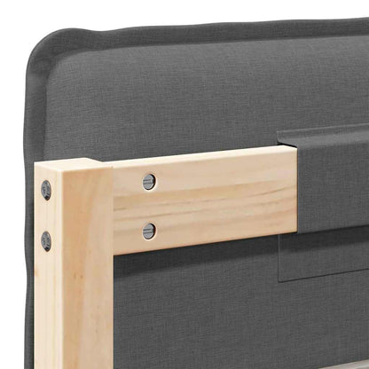 Testiera imbottita Grigio Naturale e Chiaro 75 cm Pino massello