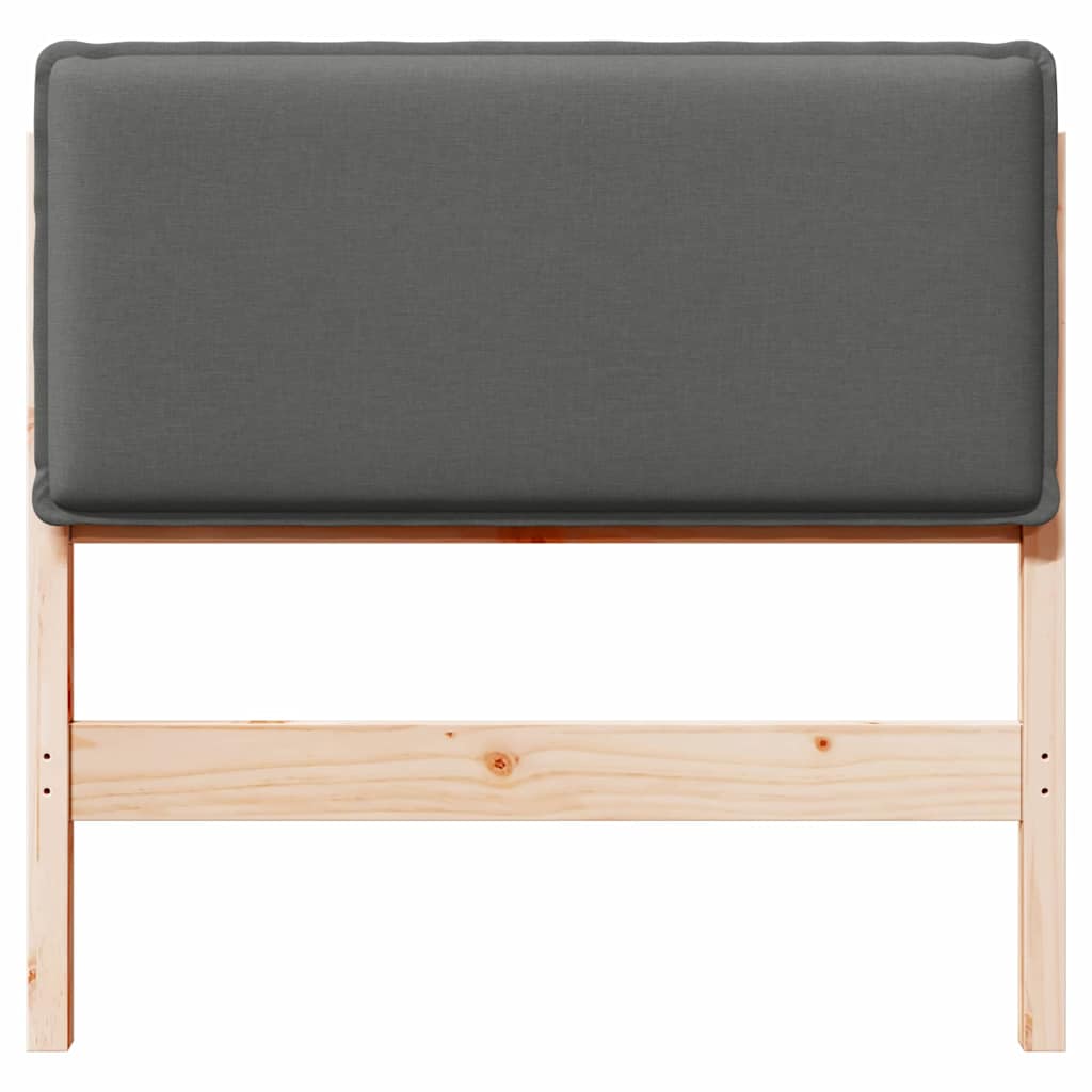 Testiera imbottita Grigio Naturale e Chiaro 75 cm Pino massello