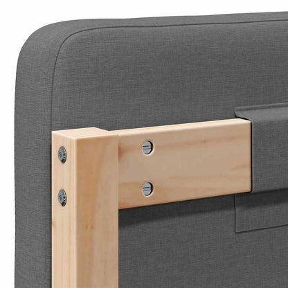 Testiera imbottita Marrone e Grigio Chiaro 200 cm Pino massello