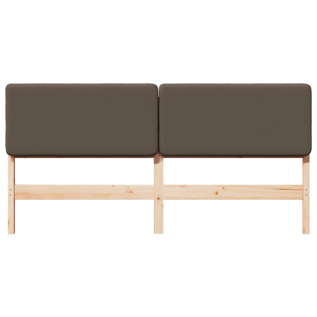 Testiera imbottita Marrone e taupe 200 cm Pino massello