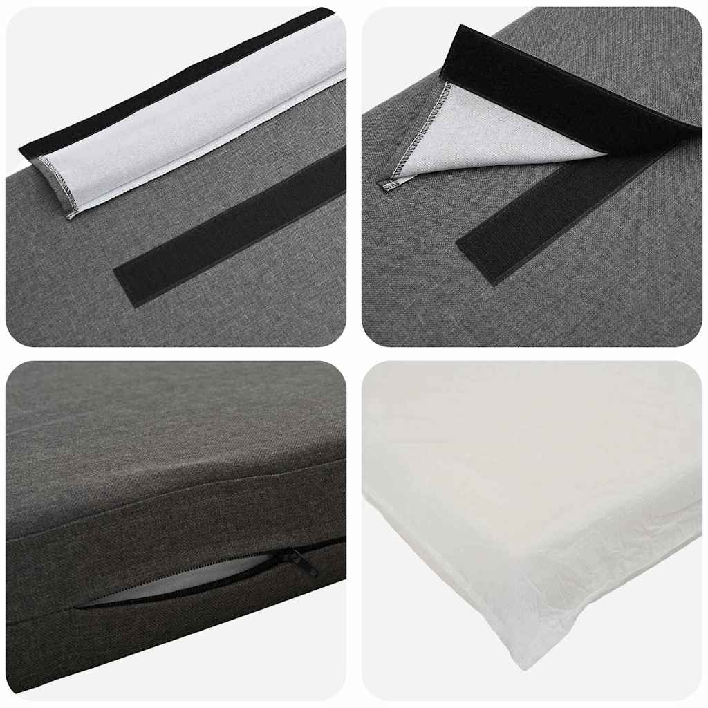 Testiera imbottita Marrone e Grigio Chiaro 180 cm Pino massello