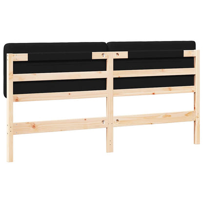 Testiera imbottita Marrone e Nero 180 cm Pino massello