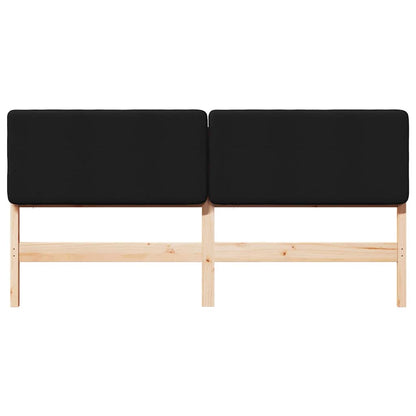 Testiera imbottita Marrone e Nero 180 cm Pino massello