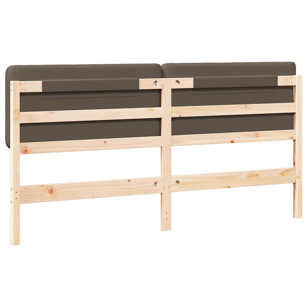 Testiera imbottita Marrone e taupe 180 cm Pino massello