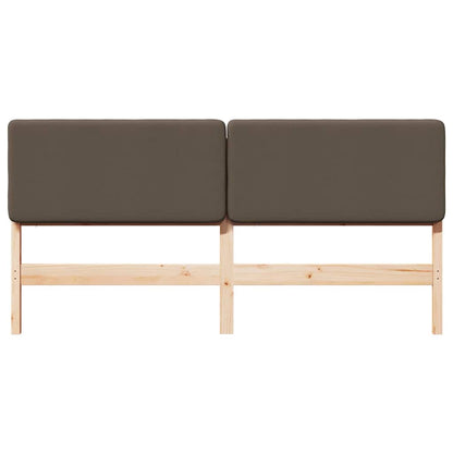 Testiera imbottita Marrone e taupe 180 cm Pino massello