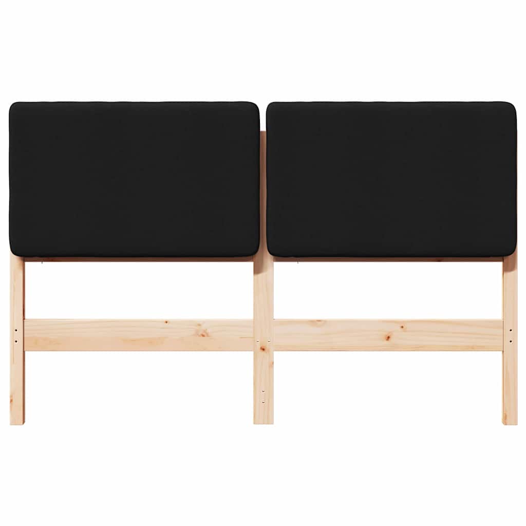 Testiera imbottita Marrone e Nero 150 cm Pino massello