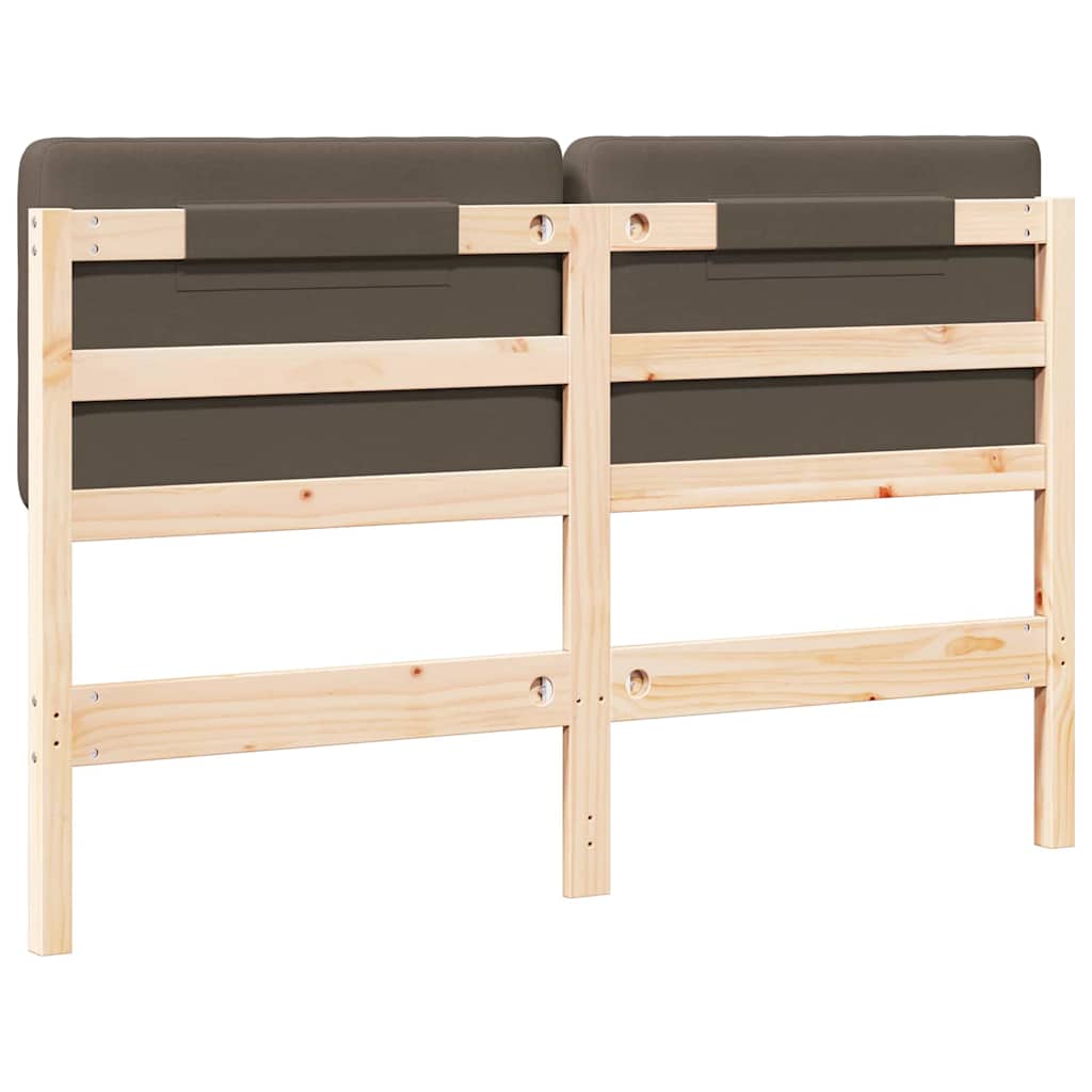 Testiera imbottita Marrone e taupe 150 cm Pino massello