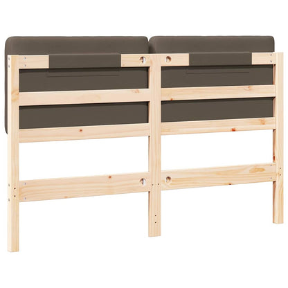 Testiera imbottita Marrone e taupe 150 cm Pino massello