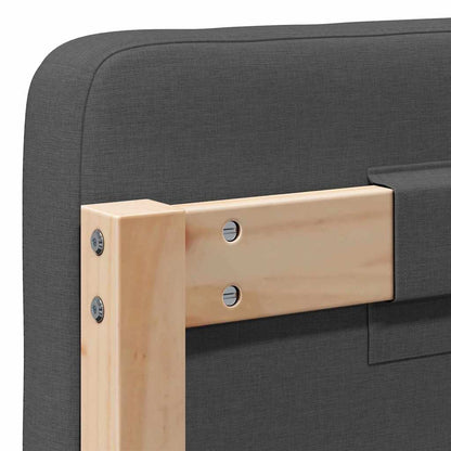 Testiera imbottita Marrone e grigio scuro 120 cm Pino massello