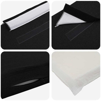 Testiera imbottita Marrone e Nero 120 cm Pino massello