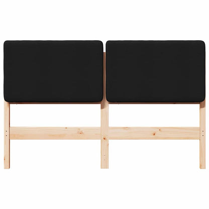 Testiera imbottita Marrone e Nero 120 cm Pino massello