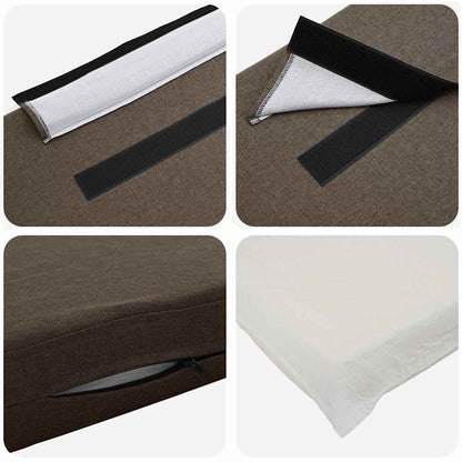 Testiera imbottita Marrone e taupe 120 cm Pino massello