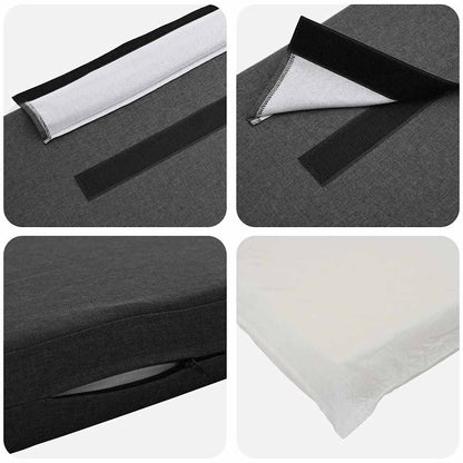 Testiera imbottita Marrone e grigio scuro 100 cm Pino massello