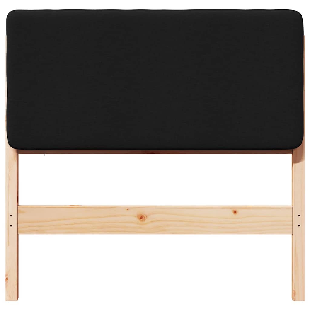 Testiera imbottita Marrone e Nero 100 cm Pino massello