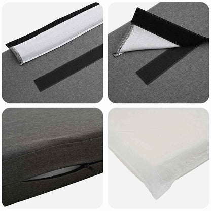 Testiera imbottita Bianco e grigio chiaro 100 cm Pino massello