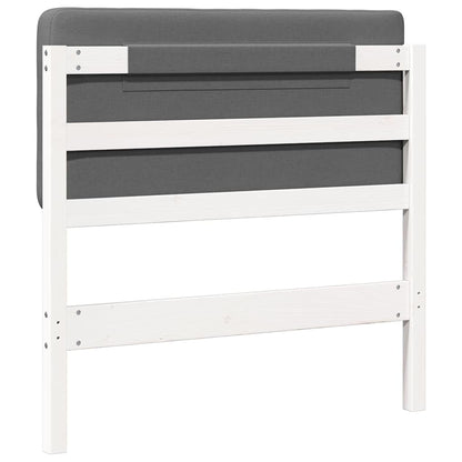 Testiera imbottita Bianco e grigio chiaro 100 cm Pino massello