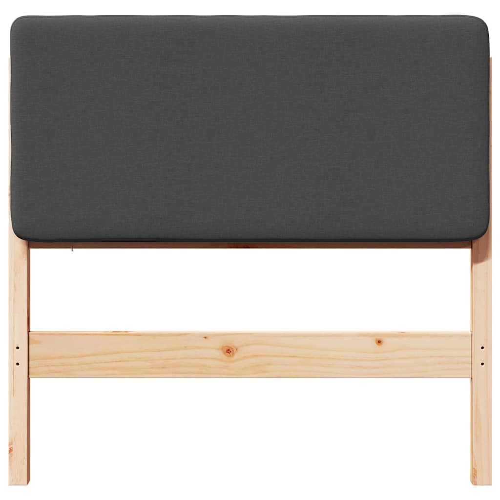 Testiera imbottita Marrone e grigio scuro 90 cm Pino massello