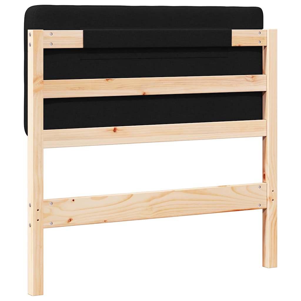 Testiera imbottita Marrone e Nero 90 cm Pino massello