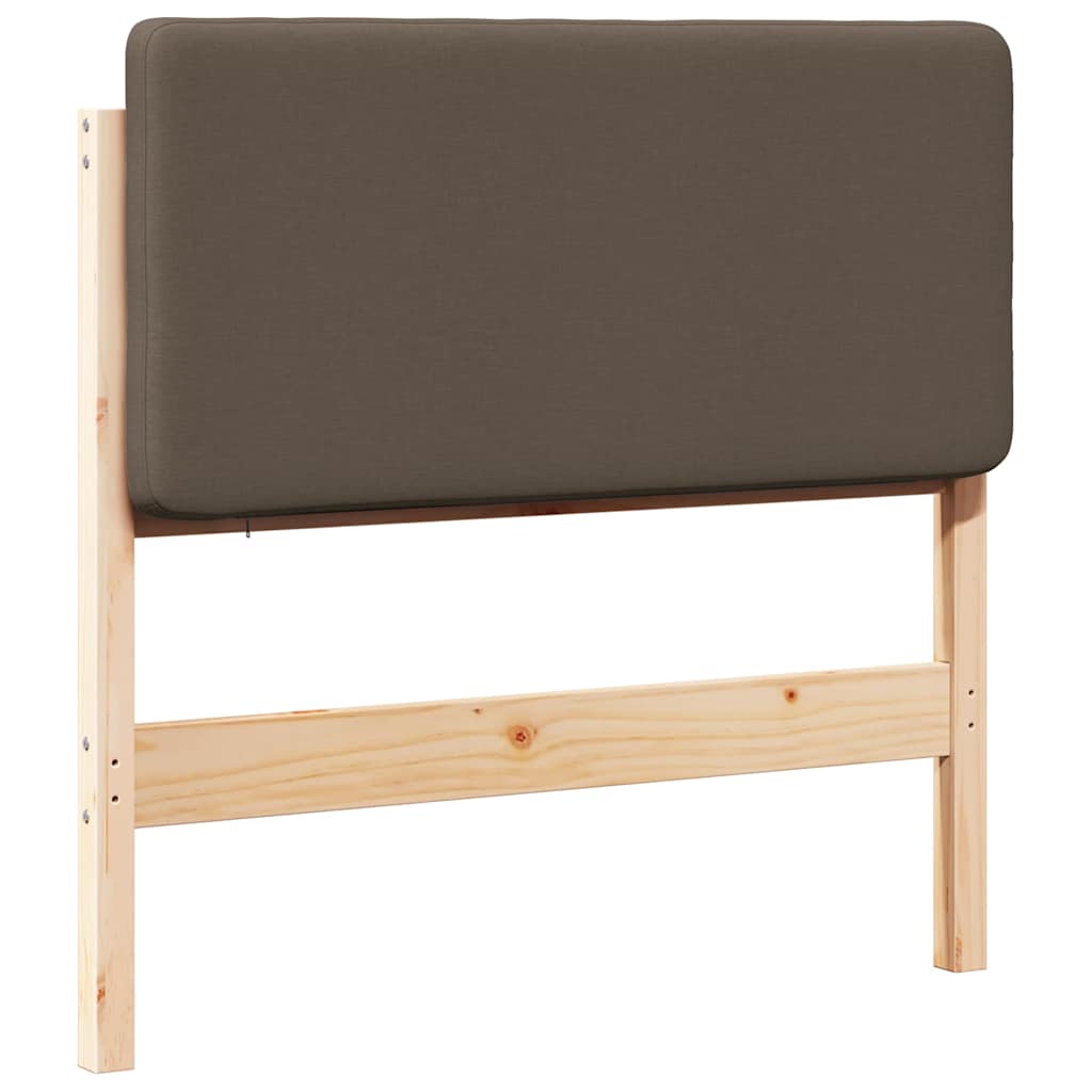 Testiera imbottita Marrone e taupe 90 cm Pino massello