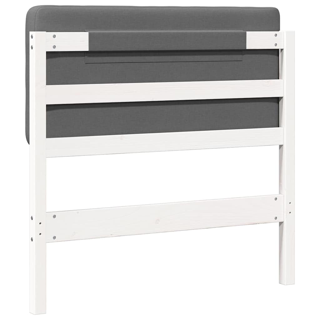 Testiera imbottita Bianco e grigio chiaro 90 cm Pino massello - homemem39