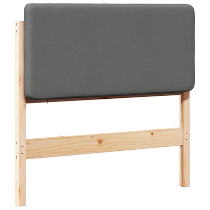 Testiera imbottita Marrone e Grigio Chiaro 80 cm Pino massello