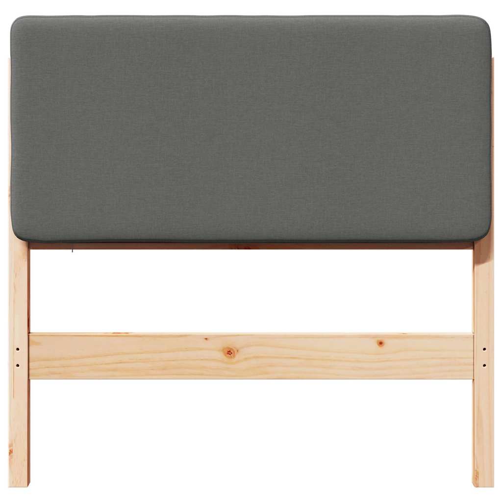 Testiera imbottita Marrone e Grigio Chiaro 80 cm Pino massello