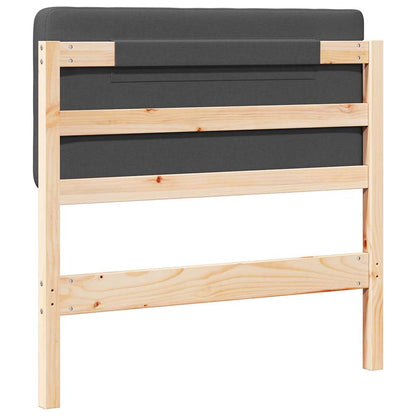 Testiera imbottita Marrone e grigio scuro 80 cm Pino massello