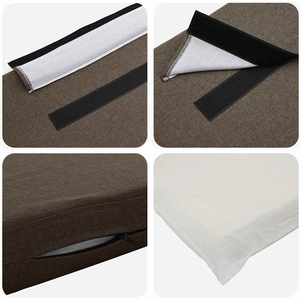 Testiera imbottita Marrone e taupe 80 cm Pino massello