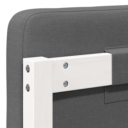 Testiera imbottita Bianco e grigio chiaro 80 cm Pino massello