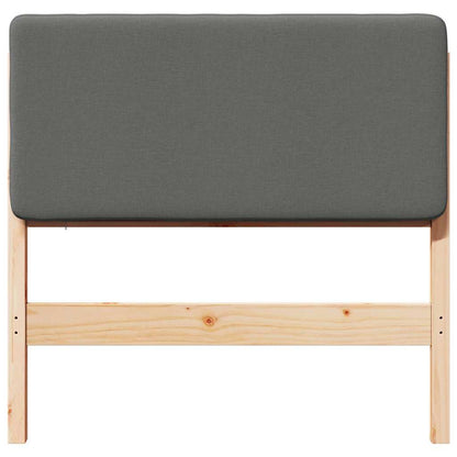 Testiera imbottita Marrone e Grigio Chiaro 75 cm Pino massello