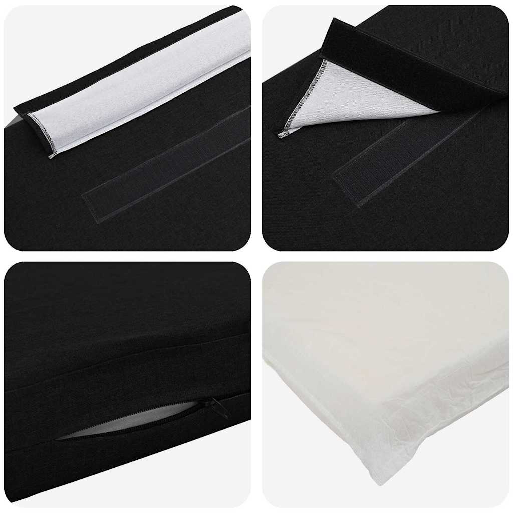 Testiera imbottita Marrone e Nero 75 cm Pino massello