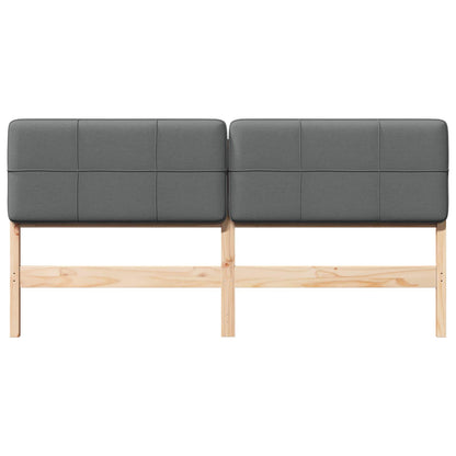 Testiera imbottita Marrone e Grigio Chiaro 200 cm Pino massello