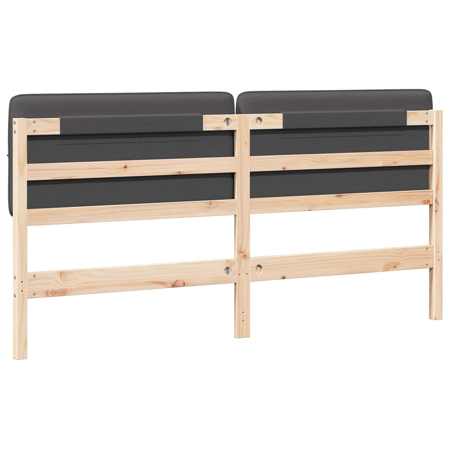 Testiera imbottita Marrone e grigio scuro 200 cm Pino massello