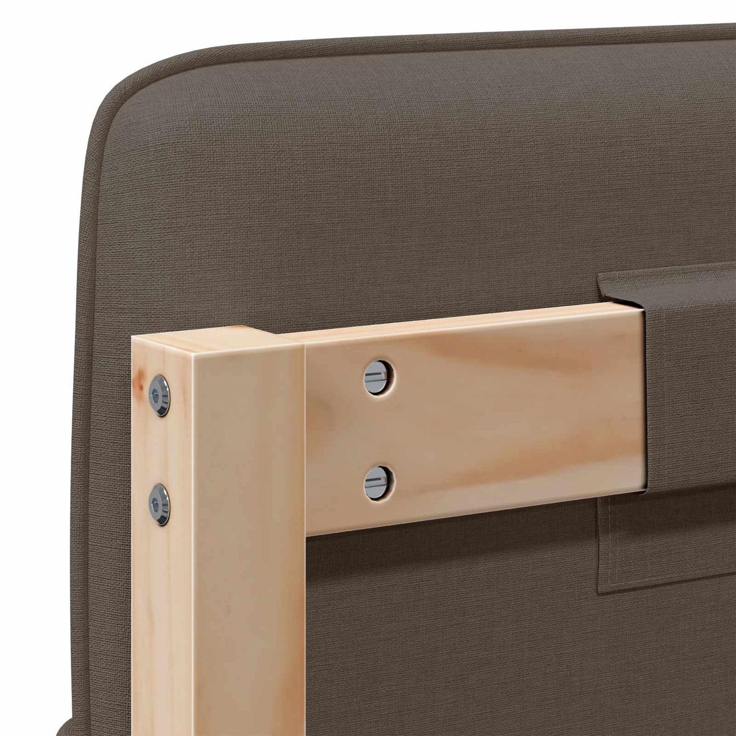 Testiera imbottita Marrone e taupe 200 cm Pino massello