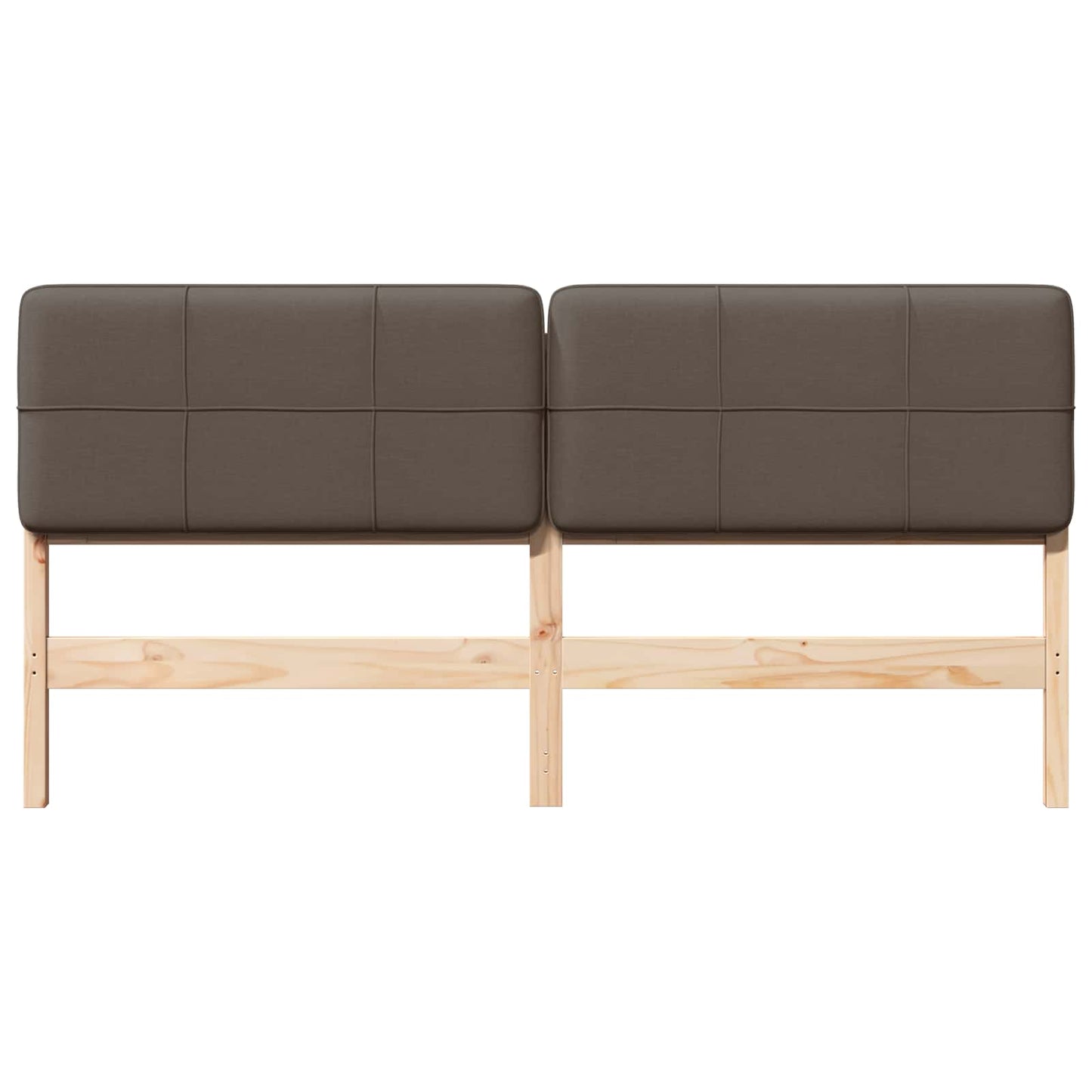 Testiera imbottita Marrone e taupe 200 cm Pino massello