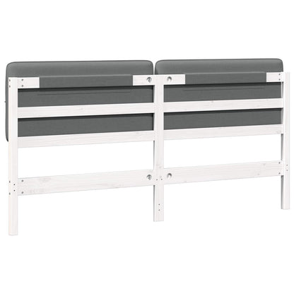 Testiera imbottita Bianco e grigio chiaro 200 cm Pino massello