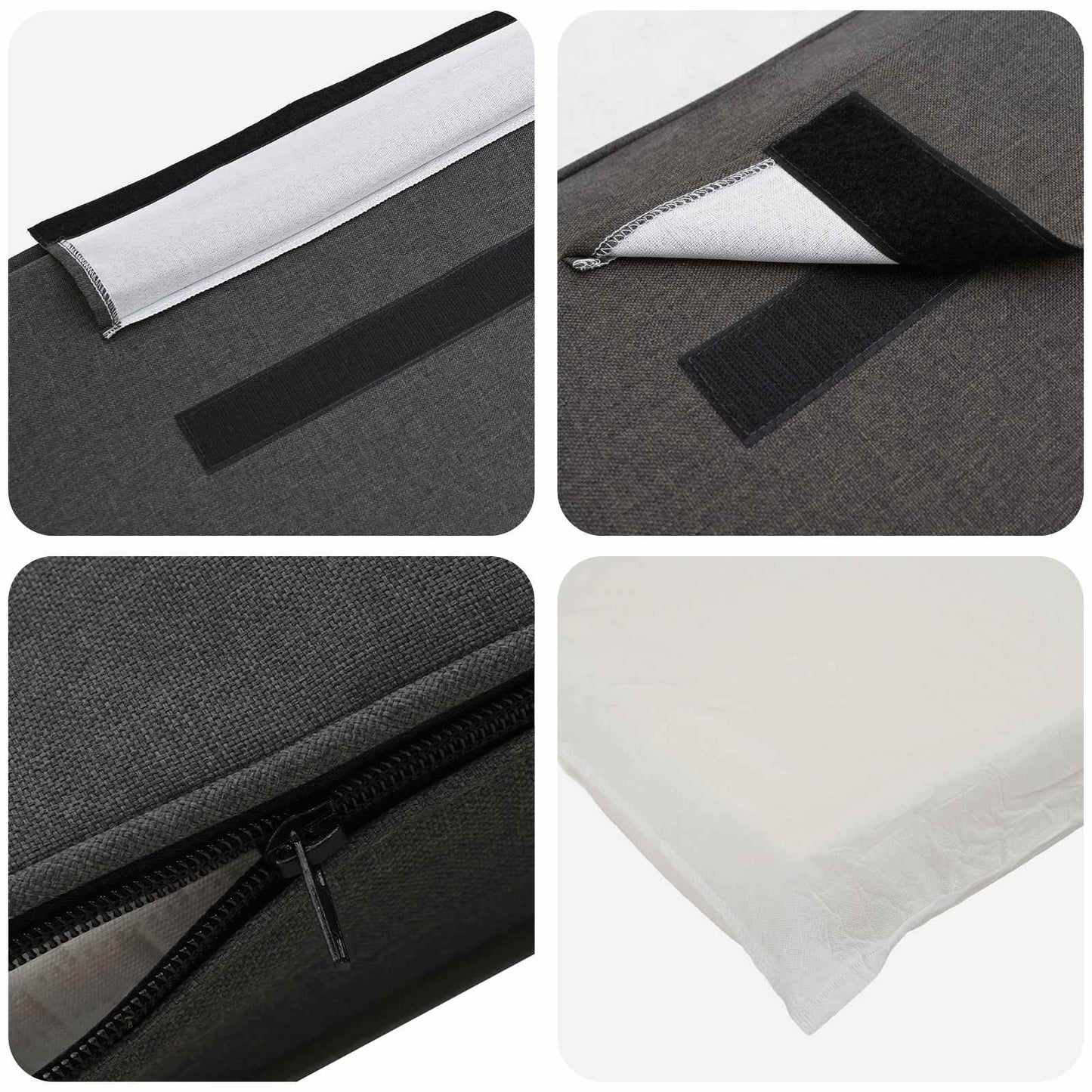 Testiera imbottita Marrone e grigio scuro 180 cm Pino massello