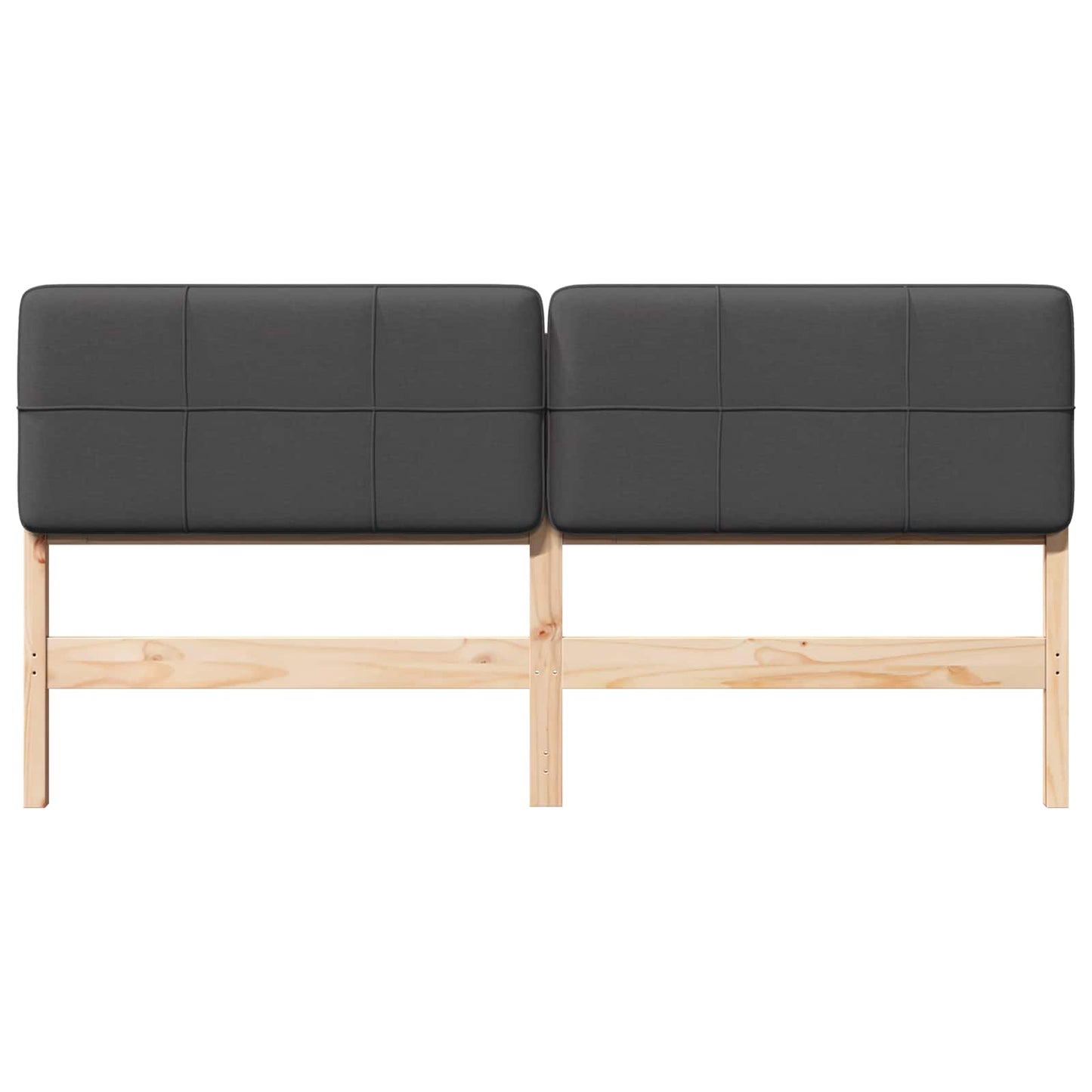 Testiera imbottita Marrone e grigio scuro 180 cm Pino massello