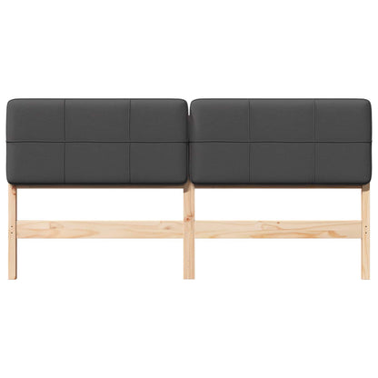 Testiera imbottita Marrone e grigio scuro 180 cm Pino massello