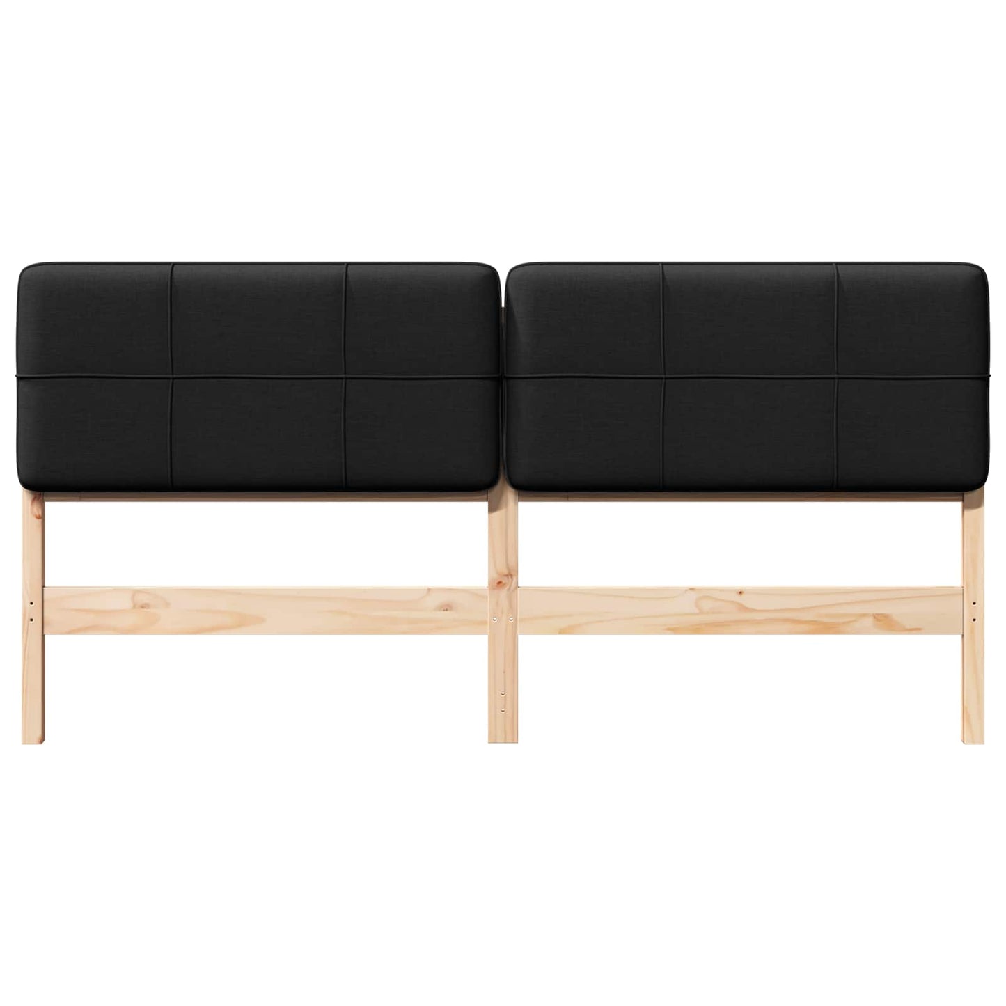 Testiera imbottita Marrone e Nero 180 cm Pino massello