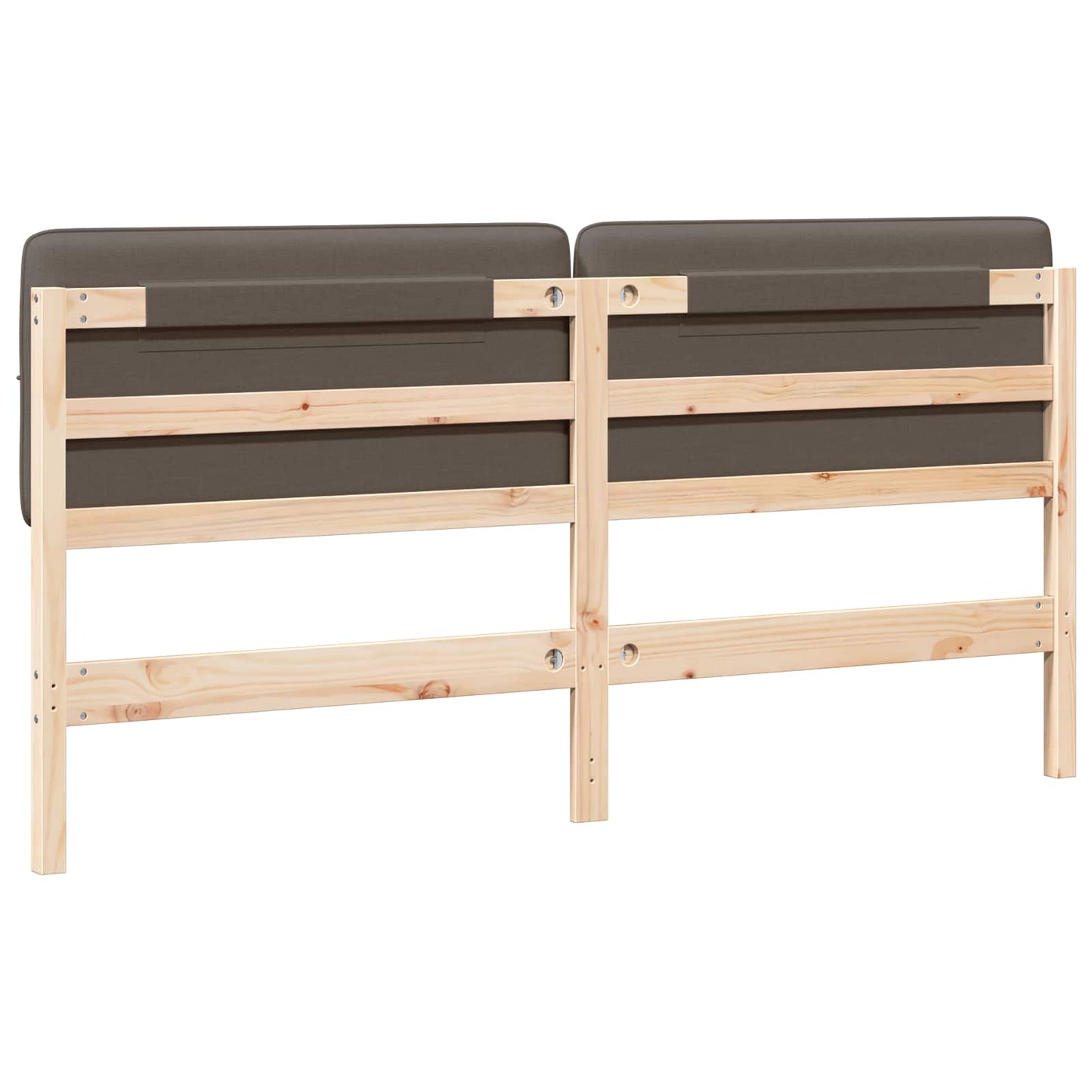 Testiera imbottita Marrone e taupe 180 cm Pino massello